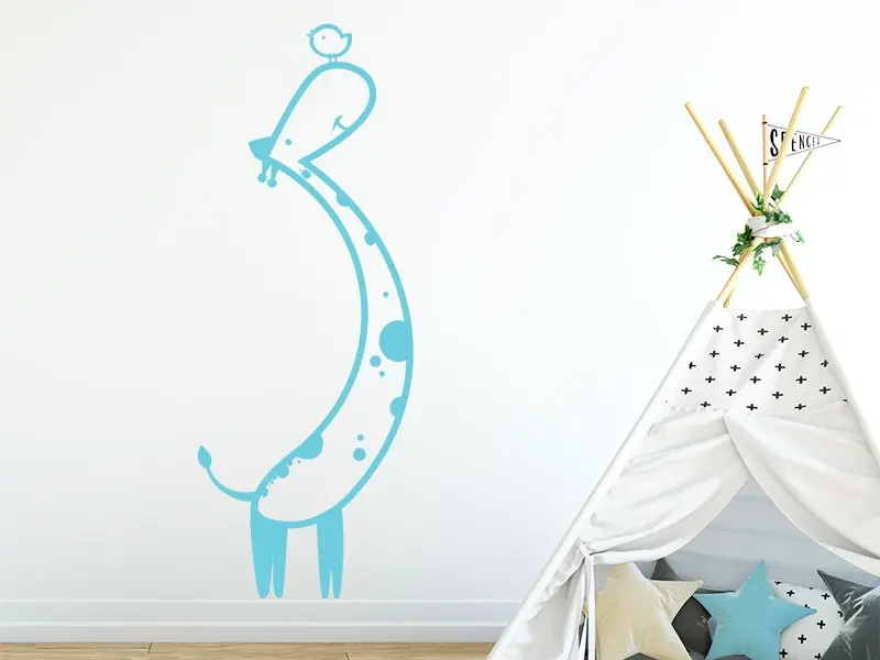 Autocolante Pequena Girafa résultat en situation Autocolante Pequena Girafa résultat en situation