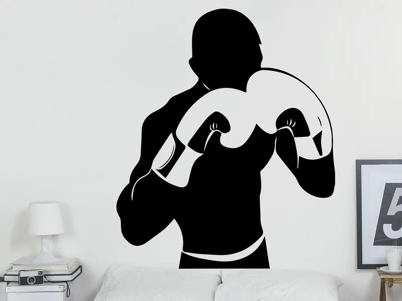 Autocolante Lutador de Boxe résultat en situation gros plan Autocolante Lutador de Boxe