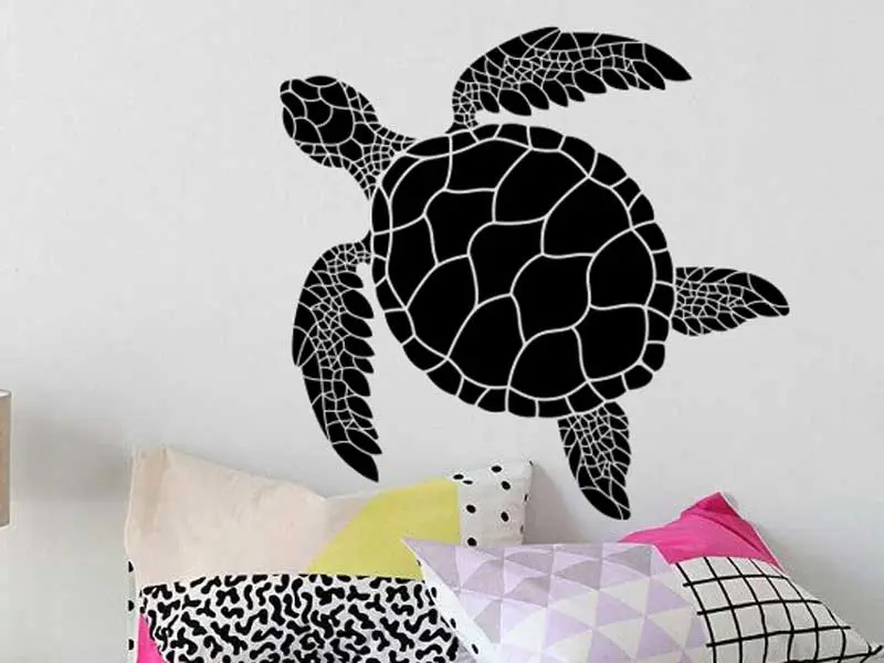 Sticker mural Sous la Mer Tortue de Mer résultat en situation gros plan Sticker Tortue de Mer