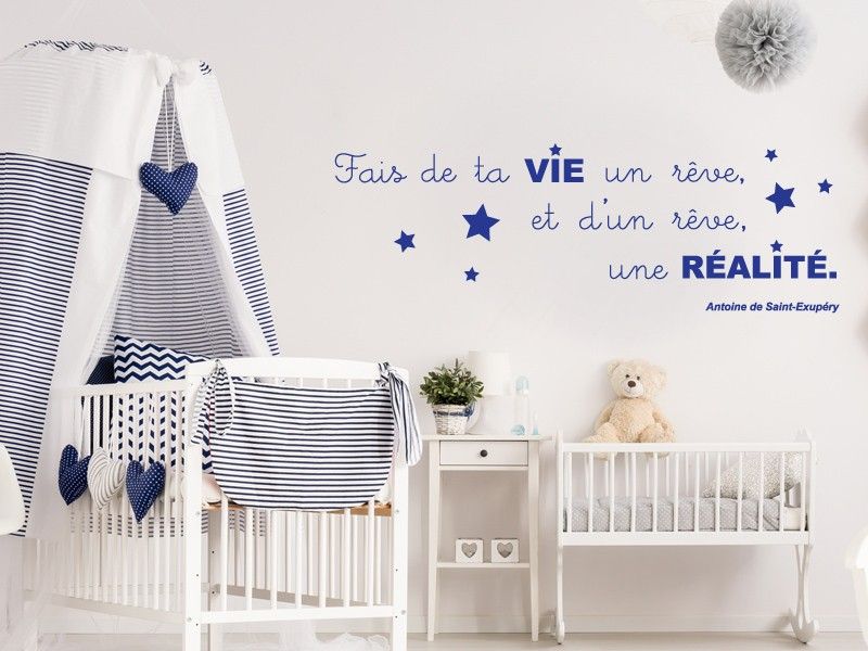 Sticker mural Citation St Exupery résultat en situation Sticker mural Citation St Exupery résultat en situation