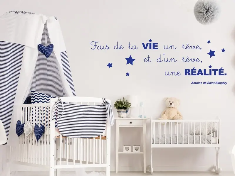 Sticker mural Petit Prince Citation St Exupery résultat en situation Sticker Citation St Exupery