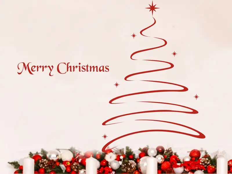 Sticker mural Noël Sapin de Noël Design résultat en situation gros plan Sticker Sapin de Noël Design