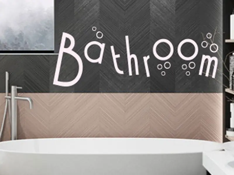 Sticker mural Stickers WC & Salle de bain Bathroom Bulles résultat en situation gros plan Sticker Bathroom Bulles