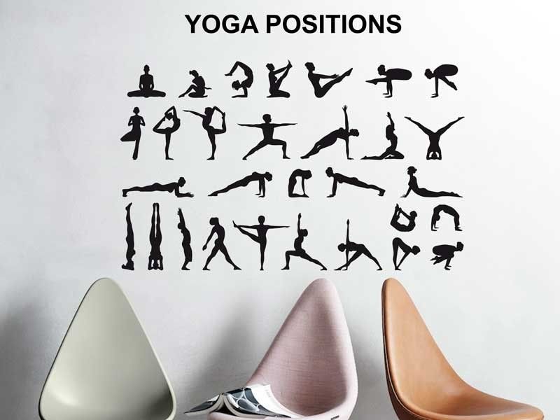 Sticker mural Yoga Positions résultat en situation