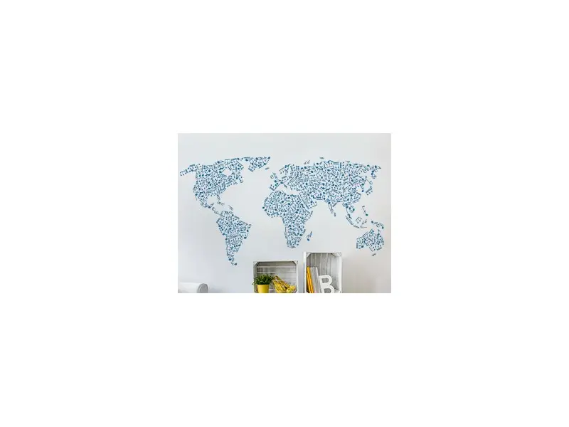 Sticker Mappemonde Musique