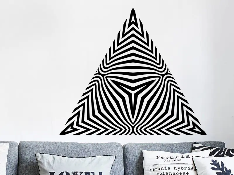 Sticker mural Illusion & Abstrait Pyramide Illusion résultat en situation gros plan Sticker Pyramide Illusion