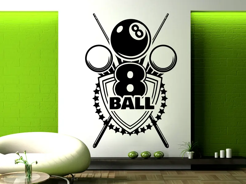 Sticker mural Autres jeux Billard résultat en situation Sticker Billard