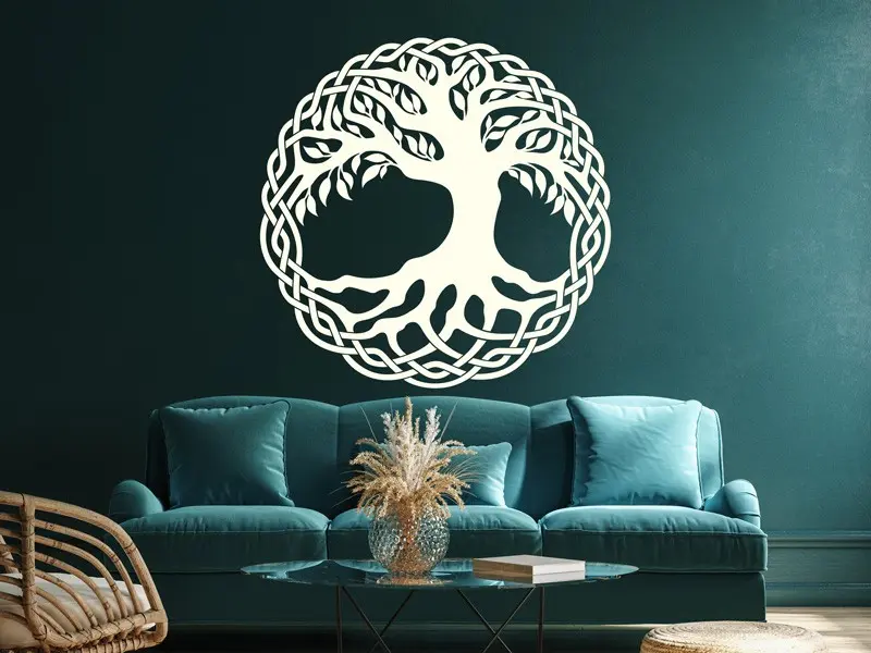 Sticker mural Stickers Arbre de vie Arbre de vie Celtique résultat en situation Sticker Arbre de vie Celtique