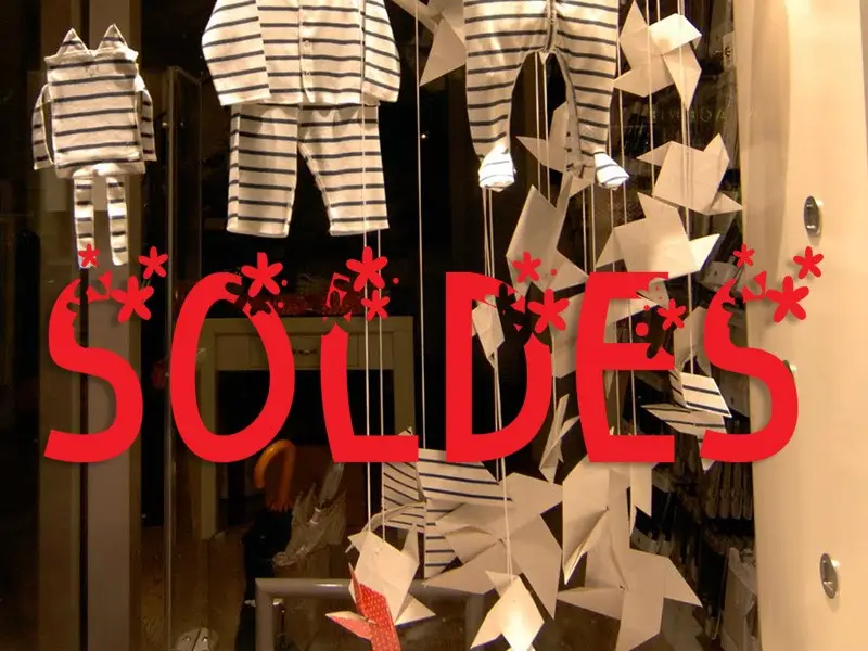 Autocolante para montra Soldes Petites fleurs Autocolante para montra Soldes Petites fleurs