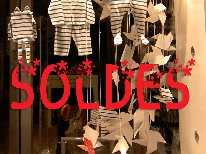 Sticker vitrine Soldes Petites fleurs