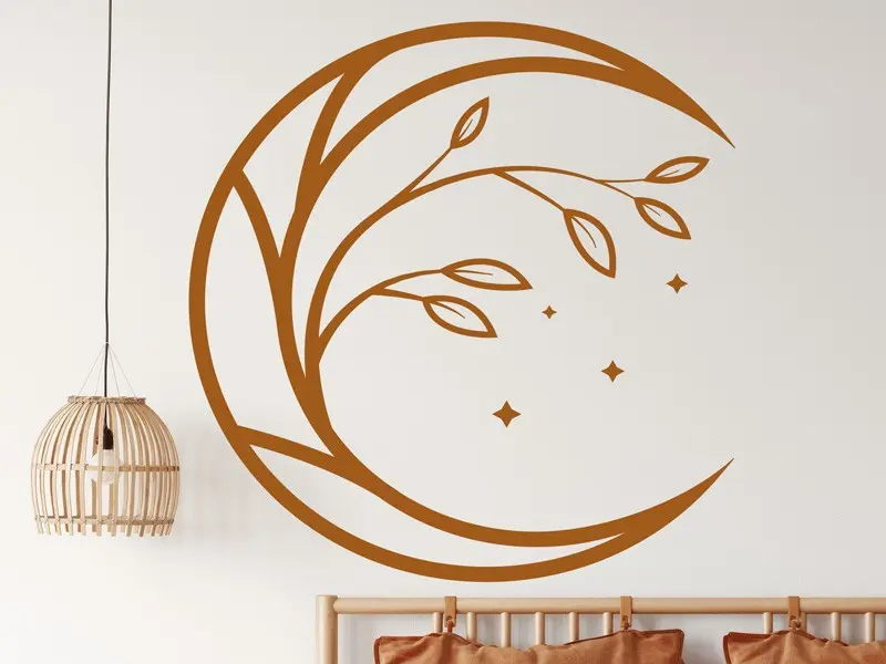 Sticker mural Stickers Arbre de vie Arbre de vie Lune florale résultat en situation gros plan Sticker Arbre de vie Lune florale