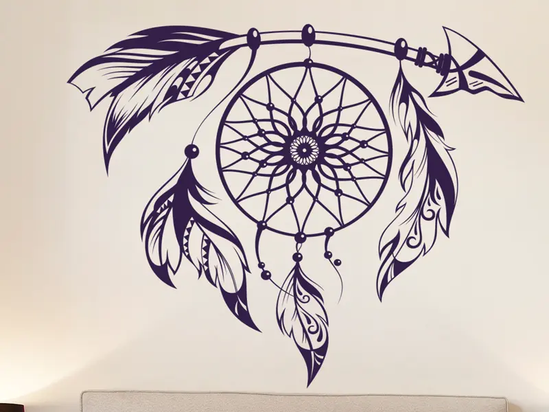 Sticker mural Autres Zen Capteur de Rêves Boho 2 résultat en situation gros plan Sticker Capteur de Rêves Boho 2