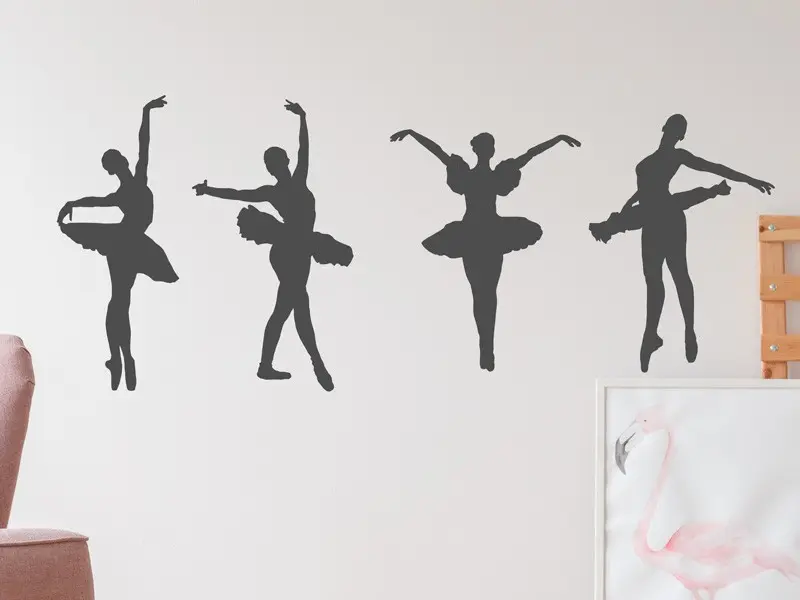 Sticker mural Silhouettes Pack 5 Danseuse classique résultat en situation gros plan Sticker Pack 5 Danseuse classique