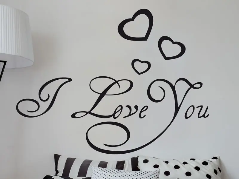 Sticker mural Citations d'Amour I love you 2 résultat en situation gros plan Sticker I love you 2