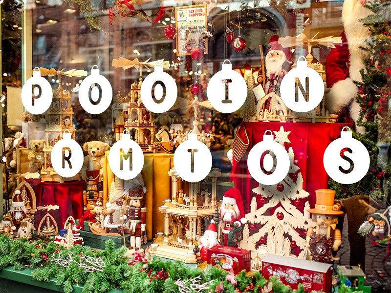 Sticker vitrine Promotions Boules de Noël