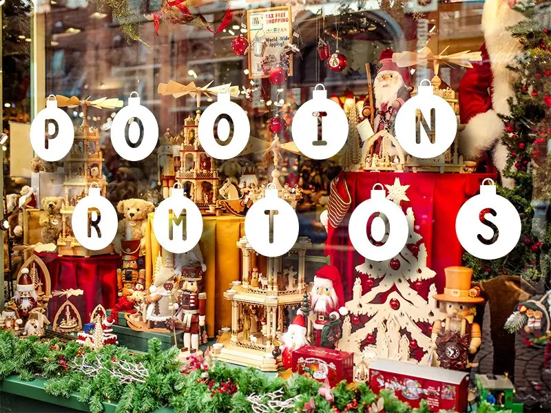 Sticker vitrine Promotions Boules de Noël Sticker vitrine Promotions Boules de Noël
