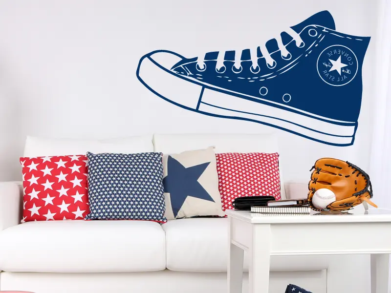 Sticker mural Pop Art Converse All Star résultat en situation Sticker Converse All Star