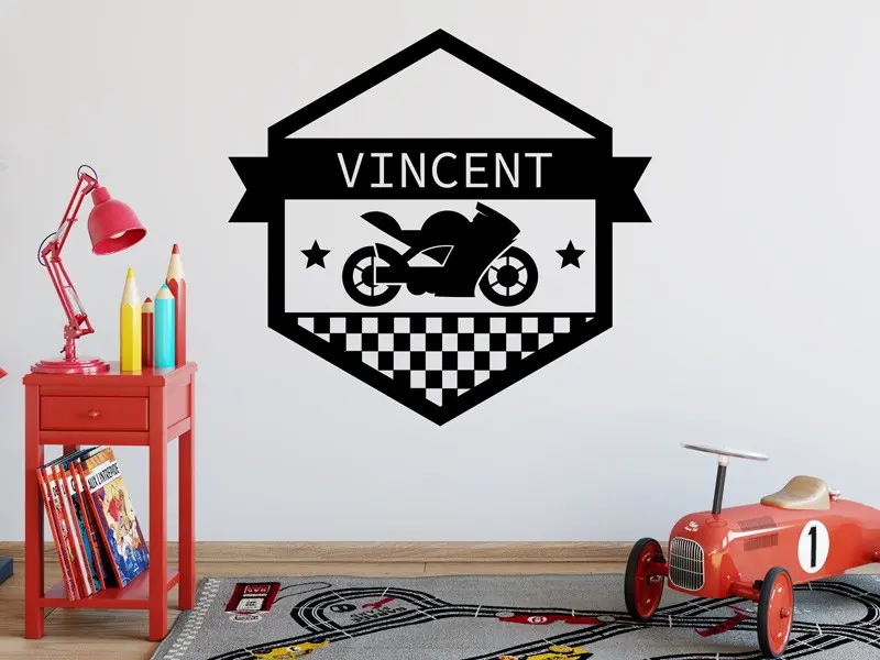 Sticker mural Auto & Moto Moto Personnalisable résultat en situation Sticker Moto Personnalisable