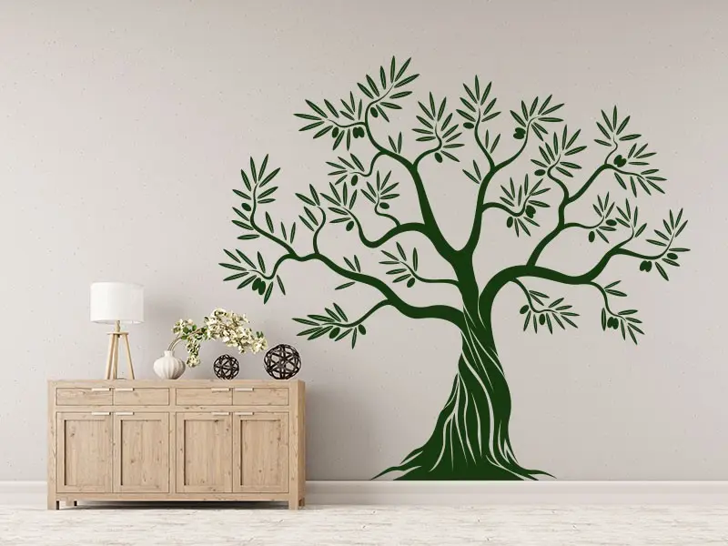 Sticker mural Stickers Arbres Arbre Olivier 2 résultat en situation Sticker Arbre Olivier 2