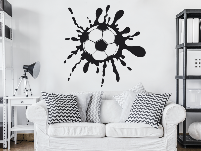 Sticker mural Ballon de Foot Splash résultat en situation