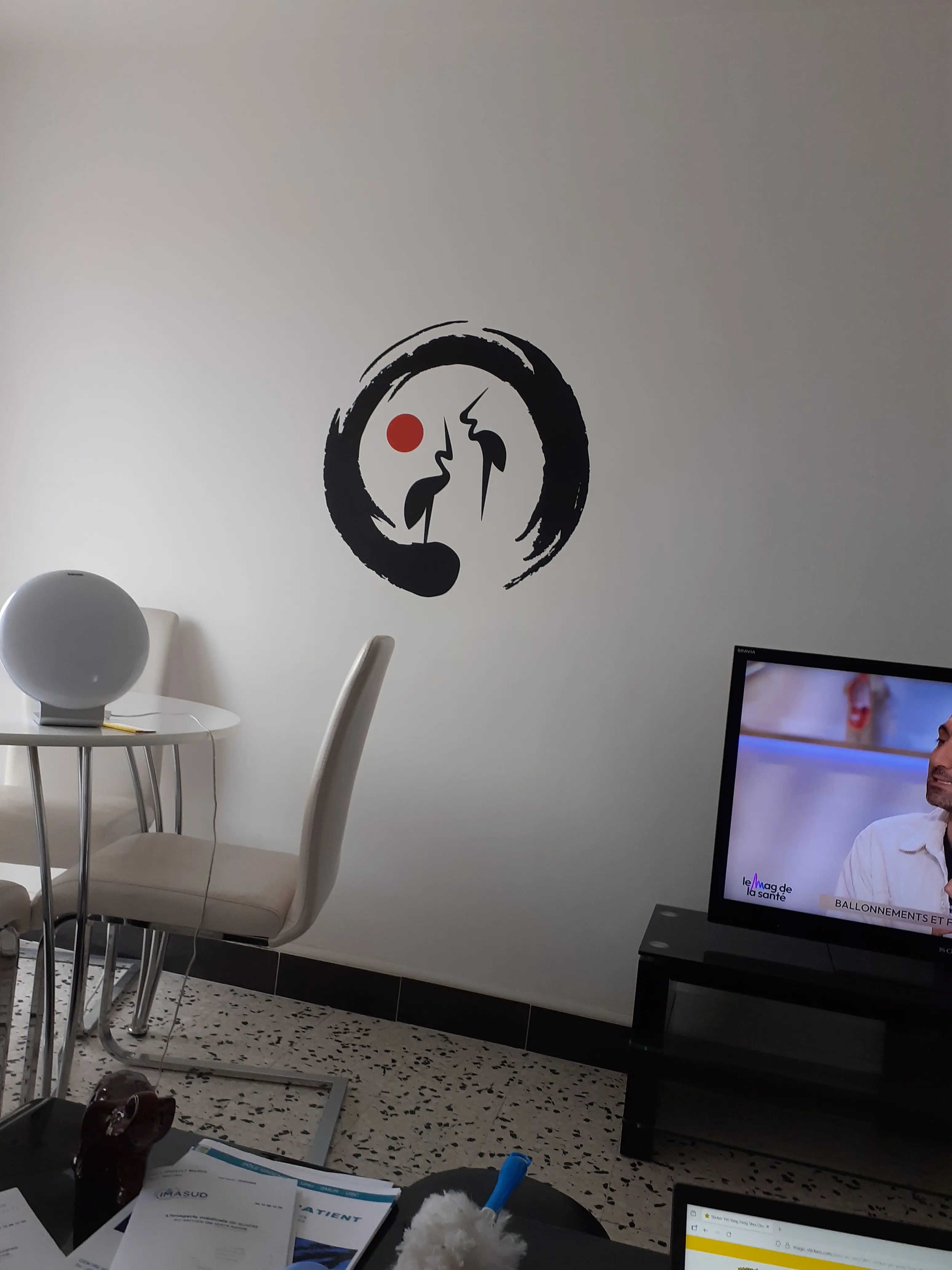 Sticker Yin-Yang Feng Shui Oiseau