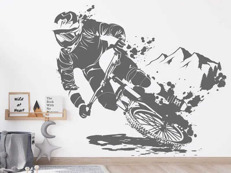 Sticker mural Autres Sports Vélo VTT résultat en situation gros plan Sticker Vélo VTT