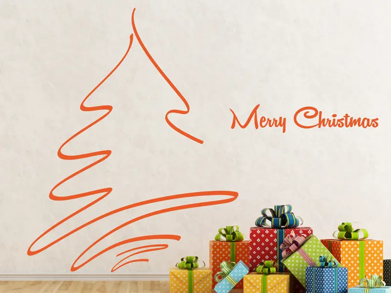 Autocolante Árvore de Natal Design 2 résultat en situation gros plan Autocolante Árvore de Natal Design 2