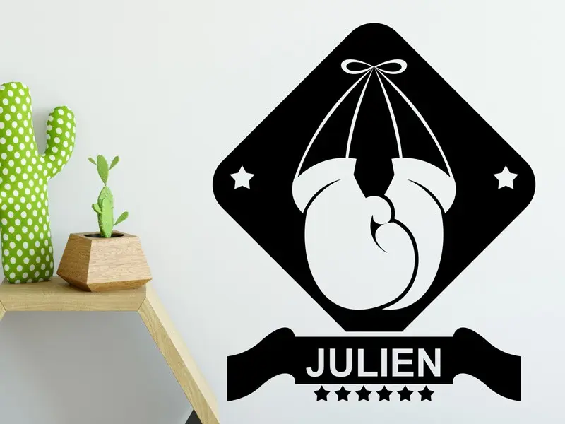 Sticker mural Sport Gants de Boxe avec texte personnalisé résultat en situation gros plan Sticker Gants de Boxe avec texte personnalisé