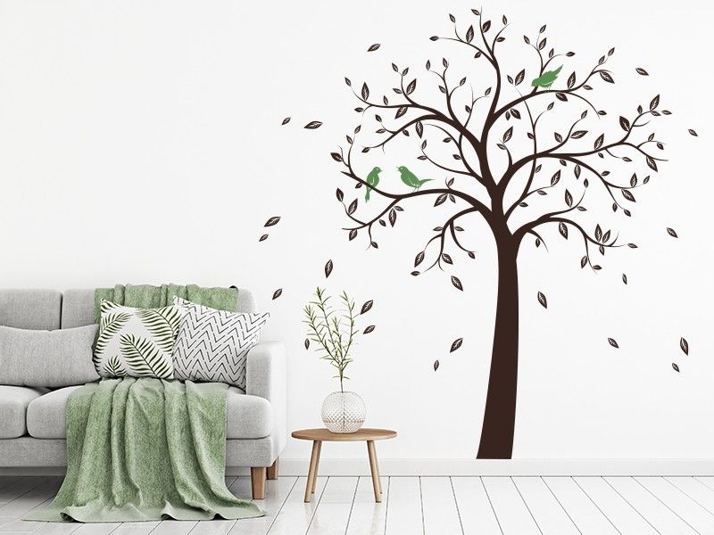 Sticker mural Arbre Oiseaux 5 résultat en situation