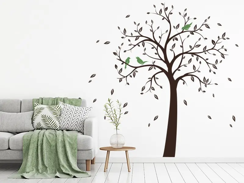 Sticker mural Stickers Arbres Arbre Oiseaux 5 résultat en situation Sticker Arbre Oiseaux 5