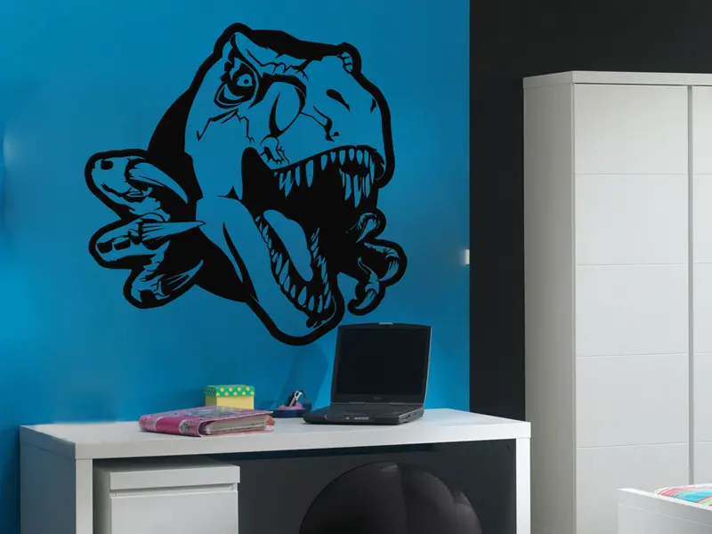 Autocolante Dinossauro Raptor 2 résultat en situation Autocolante Dinossauro Raptor 2 résultat en situation