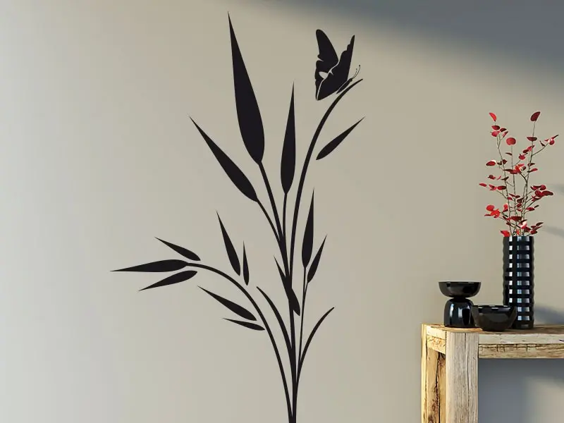 Sticker Floral Epis Papillon