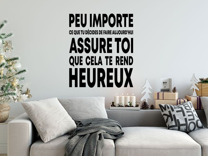 Sticker mural Citation Peu importe soit Heureux résultat en situation