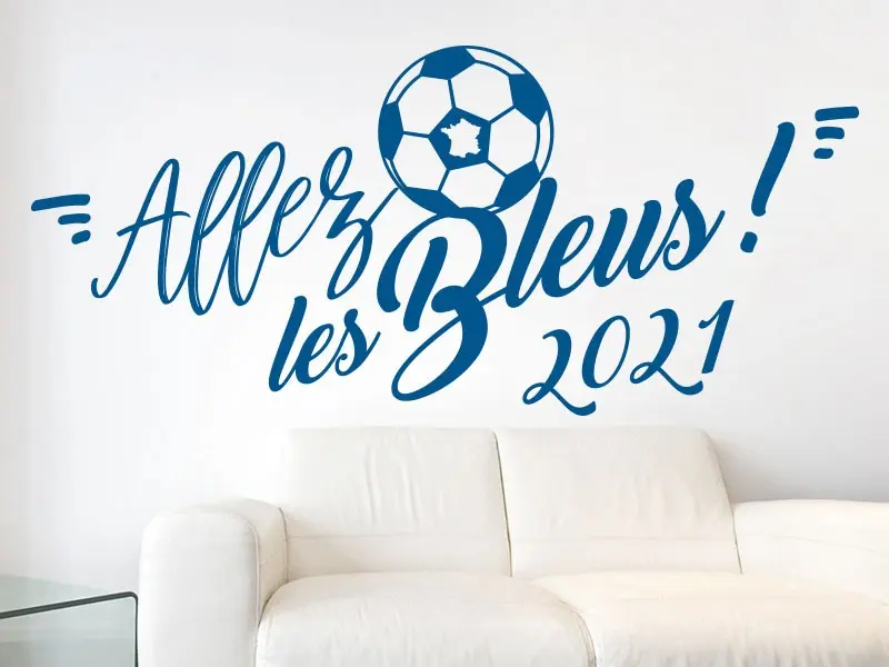 Sticker mural Futebol Allez les Bleus 2018 résultat en situation gros plan Sticker Allez les Bleus 2018