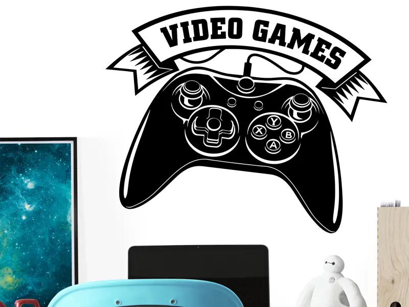Sticker mural Autres jeux Video Games résultat en situation gros plan Sticker Video Games
