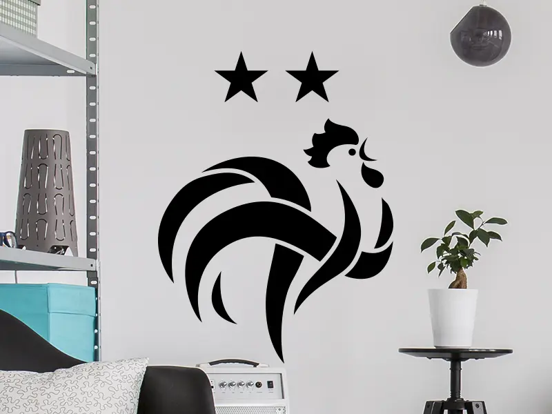 Sticker mural Logo Foot Emblême Les Bleus résultat en situation