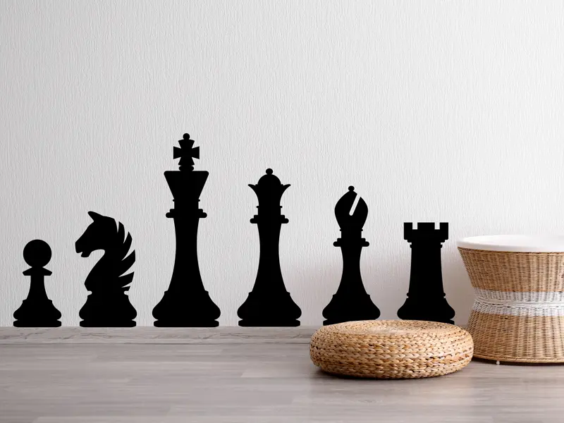 Sticker mural Autres jeux Jeux Echec Pions résultat en situation Sticker Jeux Echec Pions