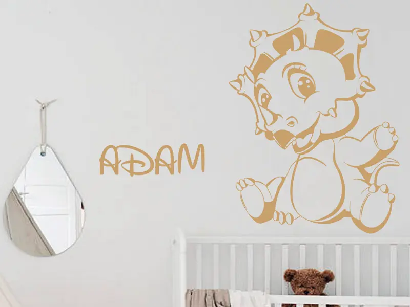 Sticker mural Dinosaures Dinosaure Bébé 3 résultat en situation gros plan Sticker Dinosaure Bébé 3