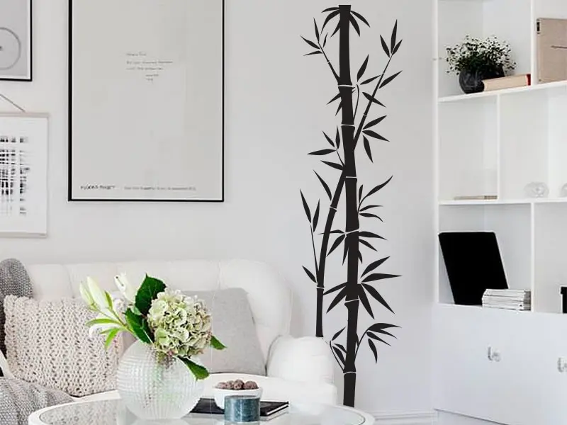 Sticker mural Bambou Arbre Bambou 11 résultat en situation gros plan Sticker Arbre Bambou 11