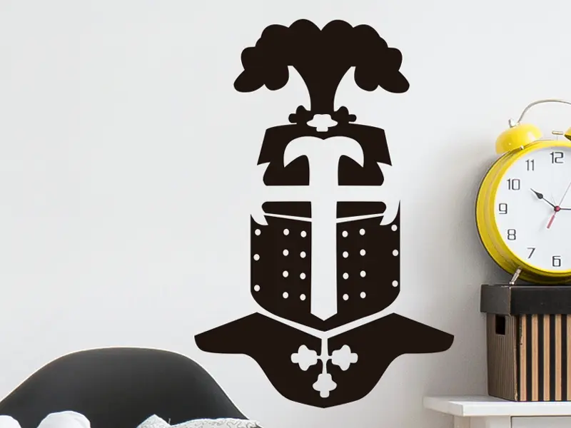 Sticker mural Chevaliers / Cowboys / Héros Casque Chevalier résultat en situation gros plan Sticker Casque Chevalier