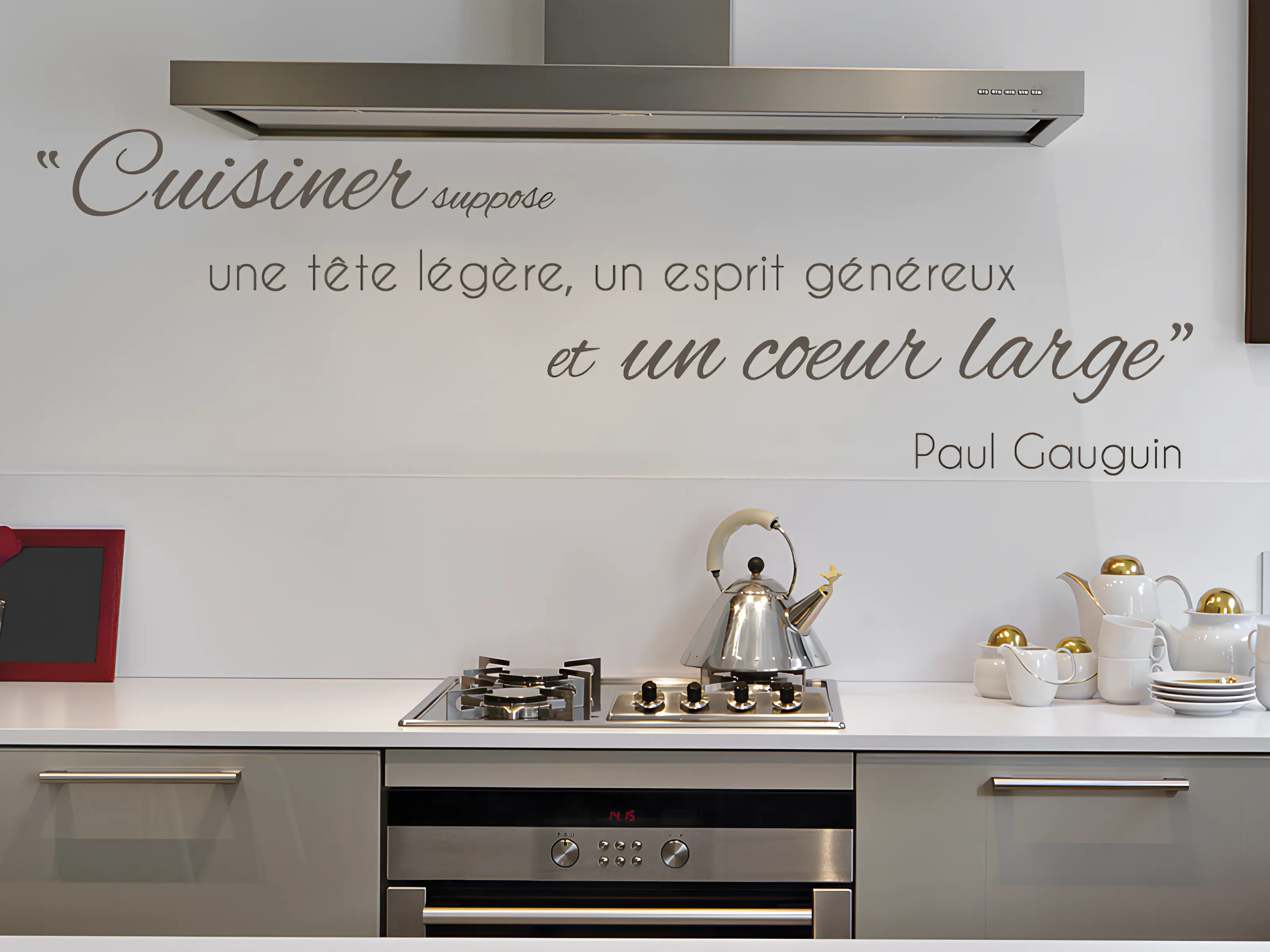 Sticker mural Textes & Recettes Citation Cuisine P. Gauguin résultat en situation Sticker Citation Cuisine P. Gauguin