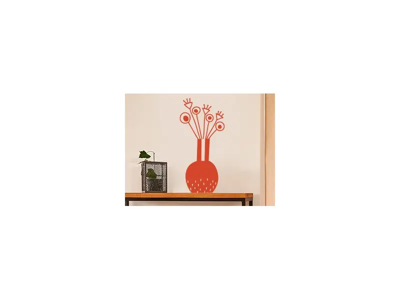Autocolante de parede Flores com Vaso