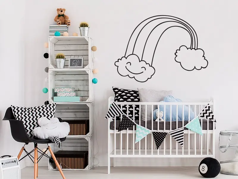 Sticker mural Stickers Bébé Arc en Ciel résultat en situation Sticker Arc en Ciel