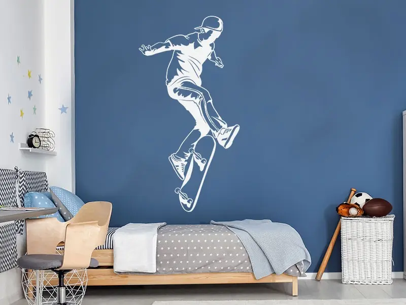 Sticker mural Skate & Ride Skateur 3 résultat en situation Sticker Skateur 3