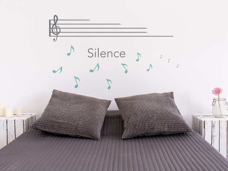 Autocolante de parede Pauta Musical Silencio