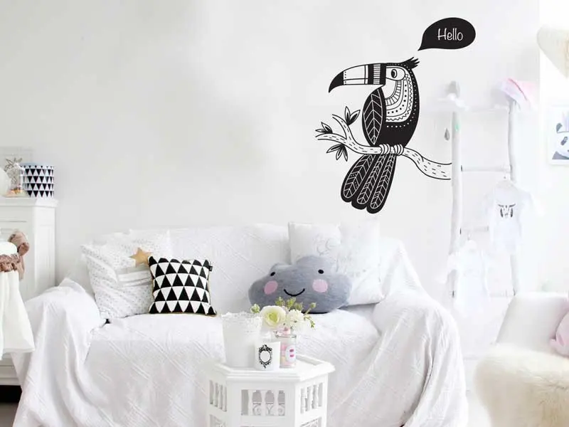 Sticker mural Animaux Toucan Perroquet résultat en situation Sticker Toucan Perroquet