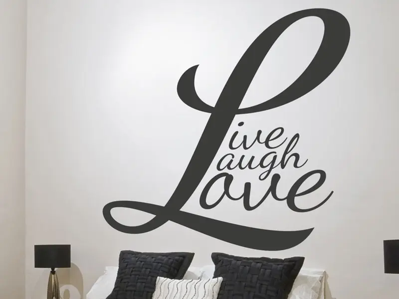 Autocolante Live,Laugh, Love résultat en situation gros plan Autocolante Live,Laugh, Love