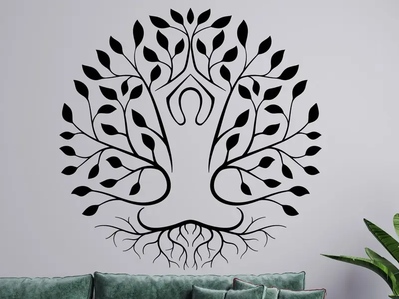 Autocolante de parede Árvore da vida Meditação Floral 2