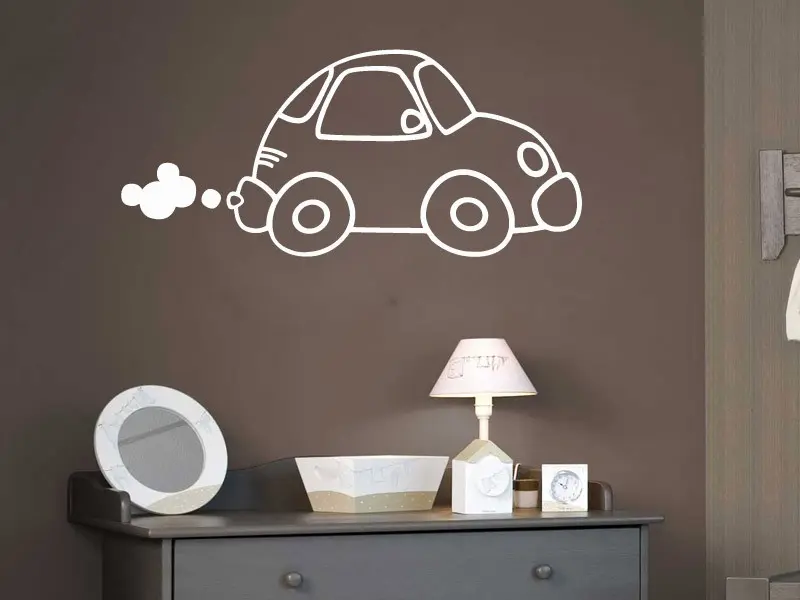 Sticker mural P'tite voiture résultat en situation