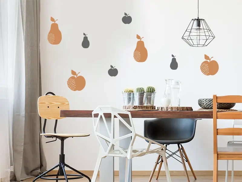 Sticker mural Fruits - Légumes Pack Poires et Pommes résultat en situation Sticker Pack Poires et Pommes